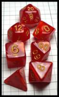 Dice : Dice - Dice Sets - QMay Red Swirl with Yellow Numerals - Amazon 2023